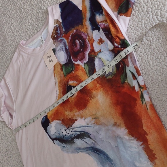 NWT Pixie Lady Size XL Floral Fox Print Pink Sweatshirt - Picture 8 of 12